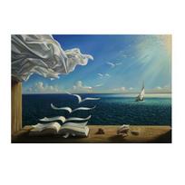 Salvadoras Dali „The Waves“ knyga „Burlaivio aliejinės tapybos“ plakatas ir „Cuadros“ svetainės siena 21cm×30cm NoFrame