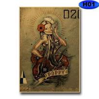 Vintažinis Pin Up merginos plakatas Kraft popieriaus plakatai ir spaudiniai Namų dekoras Tapyba Baras Kavinė Viešbutis Svetainės dekoracija Sieninis lipdukas 30x21cm