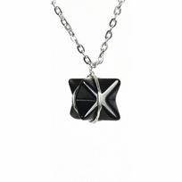 Natūralaus kvarco krištolo Merkaba Star pakabukas ametisto rožinio kvarco brangakmenio Reiki kvarco pakabukas karoliai Black Obsidian sidabras
