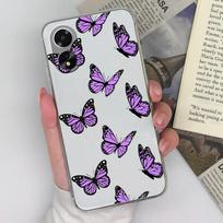 Dėklas, skirtas OPPO Realme C53 Narzo N53 Reno10 A38 A79 A98 telefono dangtelis Madingas smūgiams atsparus gėlių drugelis matinis skaidrus minkštas silikonas, skirtas OPPO apvalkalui Oppo A2 5G