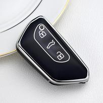 TPU Car Key Case Cover Shell Fob For Volkswagen VW Golf 8 MK8 ID-4 ID-6 for Skoda Octavia A8 for Seat Leon FR MK4 Cupra juoda