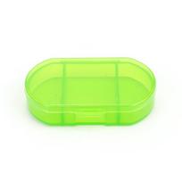 Mini nešiojama maža tablečių dėžutė, 3 skyrių piliulių dėžutė, plastikinė antrinė pakuotė, laikymo dėžutė, papuošalų saugykla žalia