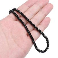 38cm/Str Stiklinė apvali karoliukų grandinėlė karoliams, apyrankėms, papuošalų gamybai 4-10mm 4mm juoda