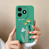 Dėklai, skirti Tecno Spark 20 20C Pop 8 Pova 6 Pro Itel A18s A70 Galinis dangtelis Gražus gėlėtas avokadas Matinis silikoninis minkštas fotoaparato apsauga Madingi telefonų krepšiai Tecno Spark Go 2024