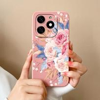 Dėklai, skirti Tecno Spark 20 20C Pop 8 Pova 6 Pro Itel A18s A70 Galinis dangtelis Gražus gėlėtas avokadas Matinis silikoninis minkštas fotoaparato apsauga Madingi telefonų krepšiai itel A70