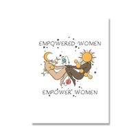 Retro Mergaitė Joga Pozityvi Energija Nuogas Menas Plakatas Spaudinys Moters Psichinė Sveikata Abstraktus Saulė Mėnulis Drobė Feminizmas Sporto Salė Namų Dekoras 21x30cm No Framed