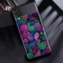 Telefono dėklas Samsung Galaxy Z Flip 3 5G Juodas Kietas Dangtelis ZFlip 3 Prabangus Atsparus Smūgiams Bamperis Dėklai Fundas Madingas Raštas Menas Sac Galaxy Z Flip 3