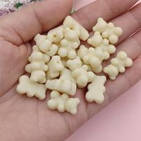 Creative Cute Bear Beads Loose Beads 20Pcs DIY Bracelets Jewelry Making Bear Shaped Rubber 18*11mm Necklace Solid Color 11*18mm 20Pcs smėlis