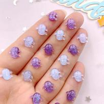 100pcs Resin Glitter Mini Cute Crystal Colorful Ghost Art Nail Flatback Rhinestone Applique DIY Halloween Scrapbook Decor beige