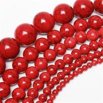 Wholesale Red Turquoise Gemstone 16-200pcs 4-14mm Round Craft DIY Jewelry Making Charms Jewelry Spacer Loose Beads Natural Stone 10mm