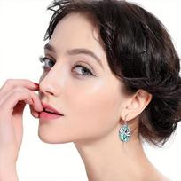 Senovinio ovalo formos drožinėtos dragonfly kriauklės dekoru ilginami auskarai Bohemiško atostogų stiliaus Turizmo suvenyras Earrings