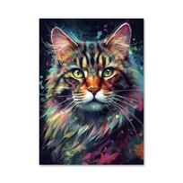 Abstraktus Gyvūnas Beždžionė Liūtas Tigras Portretas Akvarelė Drobės Tapyba Plakatas ir Spaudai Grafiti Sienų Menas Paveikslas Namų Dekorui 21x30cm No Framed