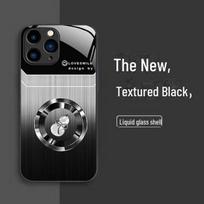 Prabangus medžio tekstūros skysto stiklo dėklas, skirtas „Apple X/XS“, „13Pro“, „12/11“, „XR“, „XS Max“ ir „SE“ – apsauga nuo kritimo su „Good Luck Gourd“ dizainu. iPhone 11 Pro brown
