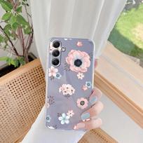Gėlių raštuotas minkštas silikoninis skaidrus dėklas, skirtas Xiaomi Redmi Note 13 Pro Poco Samsung A55 A54 A34 A15 S24 M35 iPhone 11 12 13 14 15 smūgiams atsparus dangtelis Samsung Galaxy S20 FE
