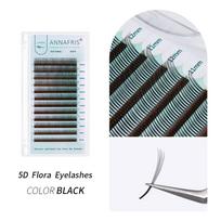 ANNAFRIS 5D Flower Fairy Individual Blakstienų priauginimas Minkštas Natural Fairy Flora Cluster Blakstienų Volume Easy Fan Eye Lashes 0.07mm C 8mm juoda