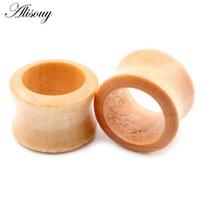 Alisouy 2 vnt. 8 mm-20 mm tuščiaviduriai natūralaus medžio vyriški moteriški ausų tuneliai, kištukai, plėtikliai, tempikliai, auskarai, ausų vėrimas, kūno papuošalai 8mm