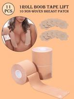 5M/Ritinėlis Nematoma Push Up Krūtų Pakėlimo Juosta, Kvėpuojantis Elastingas Audinys Krūtų Pakėlimo Juosta Lipni Push Up Spenelių Uždangalas S(2.5CM*5M)+10PCS Flower Shape abrikosas