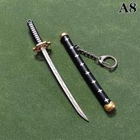 15 cm Aštuonių spalvų Mini Roronoa Zoro Kardo Raktų Pakabukas Vyrams Sagtis Įrankių laikiklis Scabbard Katana Saber Automobilių Raktų Pakabukai Dovanų Raktų Pakabukai as the picture