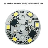 Lemputė AC 220V Įleidžiamas šviestuvas Lustas Prožektorius LED lemputė Pleistras Lempa SMD Plokštė Apskritas Modulis Šviesos Šaltinio Plokštė 3W Warm White