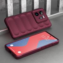 KEYSION Smūgiams atsparus matinis dėklas Realme GT 7 Pro neslystantis minkšto silikono telefono galinis dangtelis OPPO Realme GT 7 Pro for Realme GT 7 Pro vyno raudonos spalvos