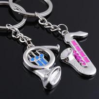 2pcs Saxophone Couple Keychain Creative Fine Musical Instrument Keyring Fashion Jewelry Anniversary