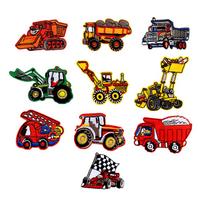 10Pcs DIY Engineering Vehicle Excavator Embroidery Fabric Clothes Patches Hot Me