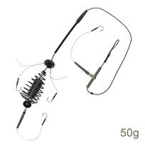 Karpių žvejybos masalo narvelio linijos grupė Feeder Sinker String Hook žvejybos masalo krepšelis 50g