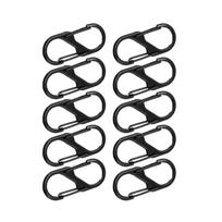 10 Pcs S Shaped Carabiner Metal Double Snap Hooks Carabiner Keychain Small Spring Clips for Camping Fishing Traveling S
