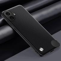 Luxury PU Leather Case For Nothing CMF Phone 1 Back Cover Matte Silicone Full Protection Phone Case For Nothing CMF Phone1 5G For CMF Phone 1 matinė juoda spalva