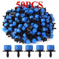 50-100 vnt. Reguliuojami drėkinimo lašintuvai purkštuvai 1/4'' emiteris lašintuvas mikro lašelinio drėkinimo purkštuvai laistymo sistemai Blue 50PCS
