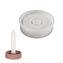 Unique Silicone Handmade Molds 3D Striped Pattern Candle Bases Moulds Suitable for Home Decors Enthusiasts Present white