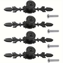 4Pcs Vintage Wardrobe Pulls Door Knob Backing with 4 Screws for Cabinet Dresser Chest of Drawers Furniture Closet Wardrobe Furniture Door black Small-4pcs