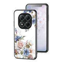 Floral Back Tempered Glass Case For Xiaomi 15T Redmi 15C Note 14S 14 Pro Plus 5G Poco C85 X7 M7 F7 15 Ultra A5 Rose Flower Cover Xiaomi Poco M7 Pro 5G