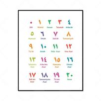 Arabų raidžių plakatai • Gyvūnų raidės • Vaikų kambario, Švietimo, Namų mokyklos klasės dekoracijos Dovanos 21cm×30cm NoFrame