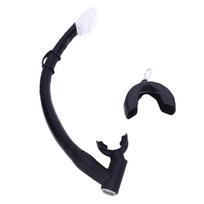 Freediving Snorkel 2 in 1 Silicone Streamlined Soft Flexible Roll Up Folding Snorkel Tube for Scuba