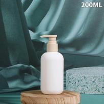 200-500 ml balta tuščia plastikinė butelis su dozatoriumi losjonui, šampūnui, aukštos klasės kosmetikos buteliai, akrilinė pompelė, papildomas 200ml
