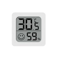 Vidaus patalpos Namų biuras LCD Mini šypsenėlė Temperatūros ir drėgmės termometras white