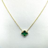 13 mm Šviesos Prabangos Pakabukas Keturlapis Dobilas Titano Plienas Paprastas Mados Tendencijų Apykaklės Papuošalas 18K
