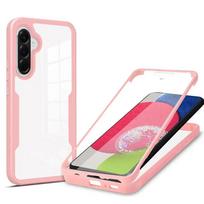 360 Protection Case For Samsung Galaxy A56 5G Transparent TPU Cover For Smaung A56 A36 A26 A16 Screen Protector Shockproof Case Galaxy A56 rožinė
