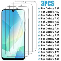 3 vnt. grūdinto stiklo Samsung Galaxy A16 A06 A26 A36 A56 ekrano apsauga A32 A52 A33 A53 A73 A14 A34 A54 A15 A35 A55 5G stiklas For Samsung A56 gryna