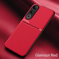 Rugged Protective Cover For Vivo V50 Lite 5G Case Built-in Car Magnetic Holder Phone Coque Fundas vivo V50 Lite 4G raudona