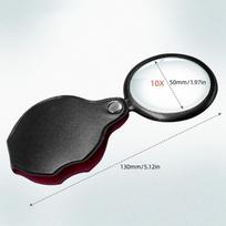 10X kišeninis sulankstomas didinamasis stiklas, skirtas tyrinėti augalus / gyvūnus / rinkti monetas / taisyti su apsauginiu apvalkalu 1pc