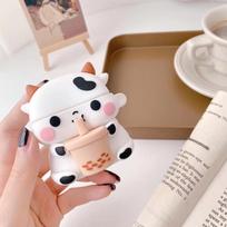 3D Boba Karvės Animacinis Dėklas AirPods Pro 1 2 3 Belaidžių Ausinių Apsauginis Dėklas Dangtelis Airpods 2 Dėklui Įkrovimo Dangtelio Dėžutė for AirPods 1 2