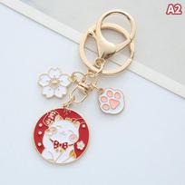 Mielas Laimės Katės Raktų Pakabukas Maneki Neko Katė Augintinio Letena Sakura Originalus Raktų Pakabukas