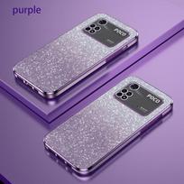 For Poco M4 Pro Case Bling Luxury Electroplate Glitter Case For Xiaomi POCO M4 Pro Shockproof Soft Bumper Clear Back Cover Pcoco M4 Pro 4G violetinė