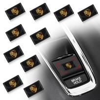 2/5/10 vnt. Anglies Pluošto Vairo Rato Automobilio Logotipo Emblema 3D Lipdukai Porsche Boxster Cayenne Panamera Macan Cayman 911 918 996 917 991 5pcs gray