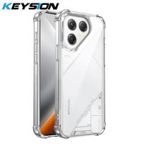KEYSION Four-Corners Shockproof Transparent Case for TECNO Pova 7 4G 5G Soft TPU+PC Clear Phone Cover for TECNO POVA 7 Ultra 5G for Tecno Pova 7 4G gryna