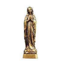 Retro Brass Statue Of The Mary, European And American Figure Copper Carving Religious Statue Handicraft One Size