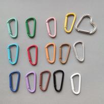 Širdelės formos karabino raktų pakabukų rinkinys su spyruokliniais žiedeliais Silver Carabiner Hook