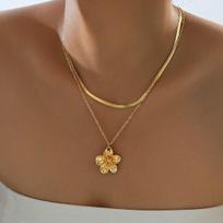 Moterų kalnų krištolo kryžiaus pakabukas kutų sluoksniuotas vėrinys Layered Necklace